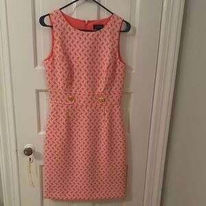 Tahari Pink Sheath Mini Dress Crew Neck Sleeveless